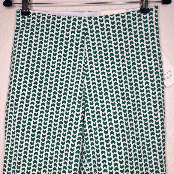 A New Day Ivory & Green Geo Print High Rise Stretch Skinny Ankle Pants Sz 4 NWT - Picture 4 of 15